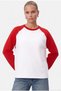 Women's Luther 100% Cotton Long Sleeve Red and White Raglan T-Shirt. - 5