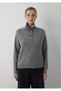 Wool Blend Half-Buttoned Grey Sweater 1720012-83096 - 4
