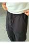 Tech Fabric Cargo Pocket Baggy Pants t Black - 5
