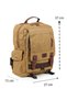 Medium Size 37 cm Canvas Tarpaulin Waterproof Fabric School Travel Backpack Mustard Yellow U577 - 2