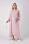 Maternity and Postpartum Nightgown Set, 2-Piece, with Lace Panels, Buttoned, Nursing-Friendly, Jacquard Fabric. - 3