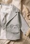 Boys' Striped Bear-Embroidered 3-Piece Outfit with Jacket for Special Occasions - 100% Cotton Birthday Set. - 5