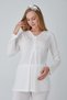 Women's Ecru Self-Patterned Robe and Maternity Pajama Set, 3-Piece Set, Nursing-Friendly, Lace-Trimmed Maternity Pajamas. - 6