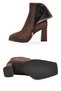 Stylish and Comfortable Brown Women’S Heeled Boots with Zipper and Fleece Lining 26K414-5 - 5