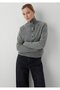 Wool Blend Half-Buttoned Grey Sweater 1720012-83096 - 2