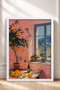Orange Tree and Pink-Walled Room Framed Poster, Italy Poster, Living Room and Kitchen Wall Decor, Itp146. - 3
