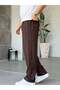 Linen Fabric Pleated Baggy Pants t Brown - 2