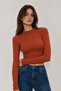 Women's Glittery Half Turtleneck Ribbed Knit Crop Top