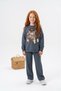 GIRLS' CLOTHING SET—VERY STYLISH SEASONAL Top and Bottom Set in SOFT DARK GRAY - 7