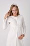 Maternity Lohosa Nightgown and Robe Set, 2-Piece, Lace Robe with Buttons, Nursing Robe, Jacquard. - 6