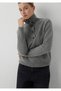 Wool Blend Half-Buttoned Grey Sweater 1720012-83096