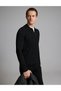 Black Slim Fit Zippered Polo Collar Knit Sweater 50330194-Vr046 - 3