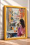 Dolce Far Niente, Coffee Shop with Women, Framed Painting, Italy Poster, Living Room, Kitchen, Wall Decor, Itp151. - 2
