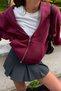 FW Cool Puff Relaxed Fit Burgundy Zip-Up Hoodie - 2
