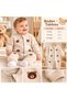 Winter Baby Romper with a Teddy Bear Embroidery, a Brushed Lining, and a Zipper – 100% Cotton. - 2