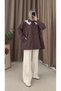 Lace-Trimmed Trench Coat - 110 - 90017 - Dark Brown - 3