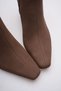 Zrcb3 Luxe Dark Brown Suede Chunky Heel Zippered Winter Boots (7cm) - 3
