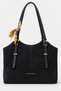 Alvera Women's Shoulder Bag, Tote Style, Suede-Look, with Scarf Detail, Black. - 2