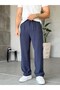 Modal Fabric Pleated Baggy Pants t Navy Blue