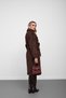 Brown Jacket with Collar and Belt Closure, Faux Fur Coat - 4