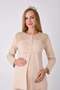 Maternity Pajama Set, 3-Piece Set, Lace Robe, Buttoned Nursing Robe, Jacquard Fabric. - 6
