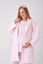 Maternity Pajama Set with Robe, 3-Piece Set, Lace Panel, Buttoned, Nursing-Friendly, Jacquard. - 2