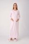 Maternity and Postpartum Nightgown Set, 2-Piece, with Lace Panels, Buttoned, Nursing-Friendly, Jacquard Fabric. - 7