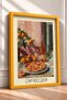 Capricciosa Pizza and Rose Wine Tabletop Framed Painting, Italy Poster, Wall Decor, Itp167. - 2