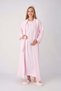 Maternity and Postpartum Nightgown Set, 2-Piece, with Lace Panels, Buttoned, Nursing-Friendly, Jacquard Fabric. - 3