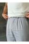 Linen Fabric Pleated Baggy Pants t Grey - 5