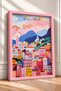 Bologna Colorful Houses and Pink Clouds Framed Painting, Italy Poster, Wall Decor, Itp163. - 2