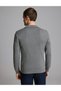 Gray Melange Slim Fit Zippered Polo Neck Basic Knit Sweater 50333917-Vr086 - 5