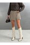 Crep Women's Belted Skort – Wrap-Style Mini Skirt with Hidden Zipper, Mink Color. - 4