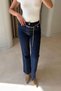 Premium Chain Detail Jeans with Front Pocket - Navy