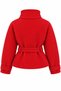 Red Textured Cashmere Jacket with Stand-Up Collar and Belt - 509438 - 2