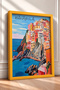 Colorful Houses on the Manarola Cliffs – Framed Painting, Italy Poster, Living Room, Kitchen, Wall Decor, Itp182. - 2