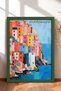 Riomaggiore Colorful Houses and Boats Framed Painting Italy Poster Wall Decor Itp195
