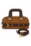 Women's Two-Tone Clutch Bag and Shoulder Bag with Gold Buckle Detail - 4