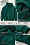 Sümer Işık Unisex 3-Thread Brushed Hooded Sweatshirt, 100% Cotton, with Kangaroo Pocket, Slim Fit, Winter Hoodie. - 2