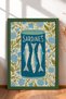 Sardines, Floral Pattern, Canned Food, Framed Painting, Italy Poster, Wall Decor, Itn009.