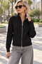 Women's High-Neck, Double-Zippered Premium Knit Cardigan