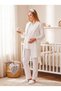 New Season Ecru Shawl Collar Nursing-Friendly Custom Design Long-Sleeve Maternity and Postpartum Robe and Pajama Set. - 2