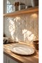 Set of 2, 20 cm Ivory Gold Porcelain Boat-Shaped Plates – Luxurious Serving Plates for Elegant Dining Tables. - 3