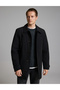 Black Shirt Collar Coat 50330222-Vr046