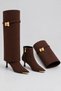 Serenza Detachable Dust Cover Detailed Buckle Zipper Pointed Metal Tip Thin Heel Women's Boots - 3