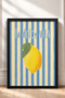 La Dolce Vita, Lemon-Patterned Frame with Leaf Design, Italy Poster, Living Room and Kitchen Wall Decor, Itn007. - 3