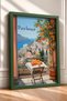 Positano Manzaralı Orange-Themed Framed Painting, Italy Poster, Living Room, Kitchen, Wall Decor, Itp193. - 2