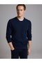 Navy Blue Regular Fit 100% Cotton Crew Neck Sweatshirt 50331600-Vr033 - 3