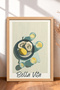 Bella Vita Ostrich and Lemon Framed Painting, Italy Poster, Living Room, Kitchen, Wall Decor, Itn001.