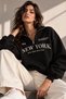 New York New Destination Printed Half-Zip Stand-Up Collar Sweatshirt
